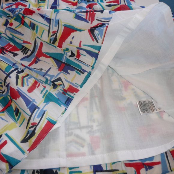 Milly Minis Sailboats Graphics Drop Waist Ruffle Girl Size 8 Summer Cotton Dress - Picture 3 of 8